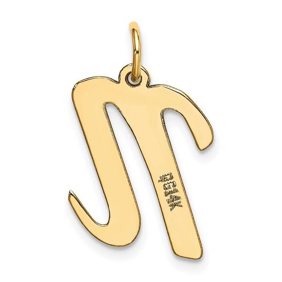 14k Yellow Gold Madison Collection LG Classic Script Initial N Pendant - Picture 3 of 5